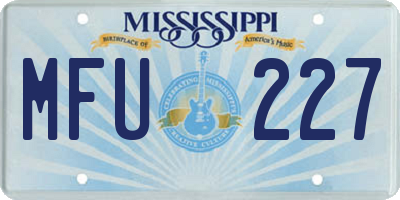 MS license plate MFU227