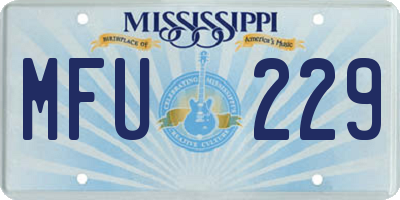 MS license plate MFU229