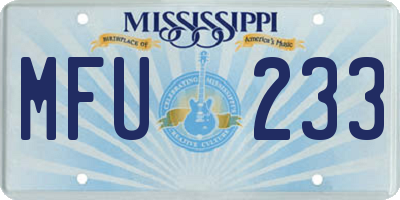 MS license plate MFU233
