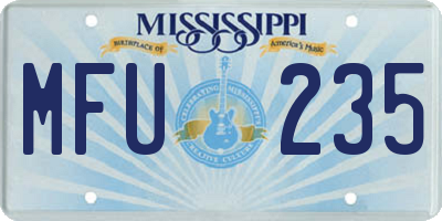 MS license plate MFU235