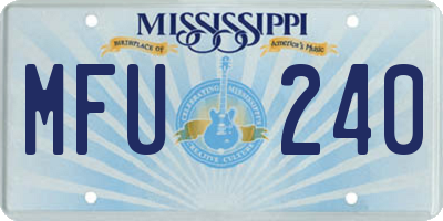 MS license plate MFU240