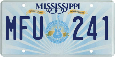 MS license plate MFU241
