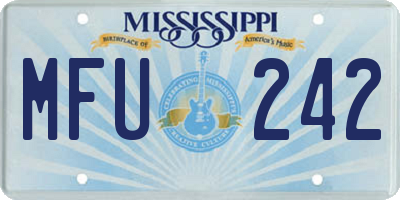 MS license plate MFU242