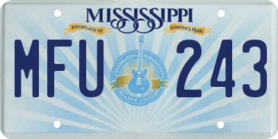 MS license plate MFU243