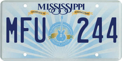 MS license plate MFU244