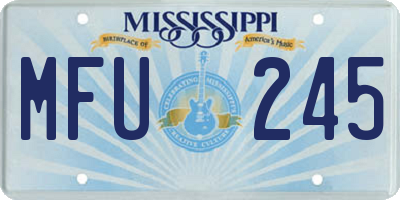 MS license plate MFU245