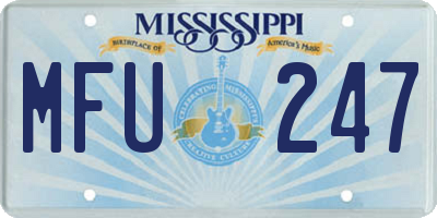 MS license plate MFU247