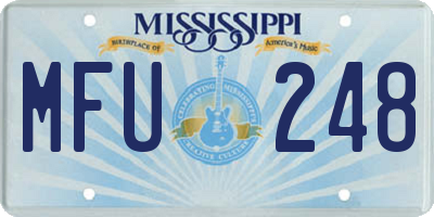 MS license plate MFU248