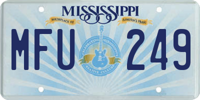 MS license plate MFU249