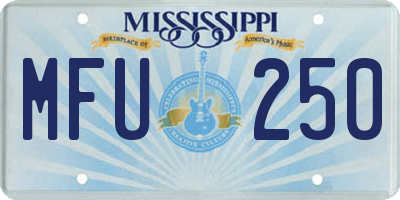 MS license plate MFU250