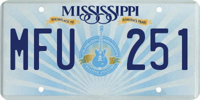 MS license plate MFU251