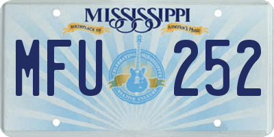 MS license plate MFU252