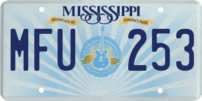 MS license plate MFU253