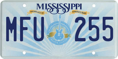MS license plate MFU255