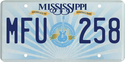 MS license plate MFU258