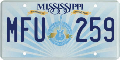 MS license plate MFU259