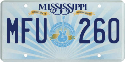 MS license plate MFU260