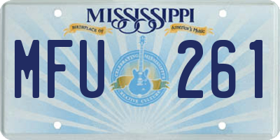 MS license plate MFU261
