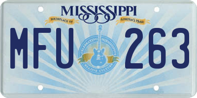 MS license plate MFU263