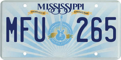 MS license plate MFU265