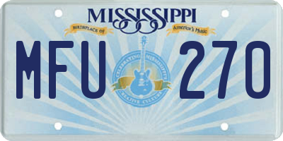 MS license plate MFU270
