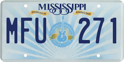 MS license plate MFU271