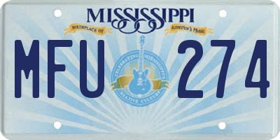 MS license plate MFU274