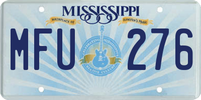 MS license plate MFU276