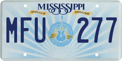 MS license plate MFU277