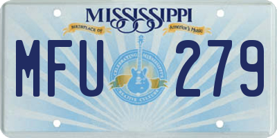 MS license plate MFU279