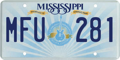 MS license plate MFU281