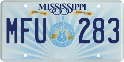 MS license plate MFU283
