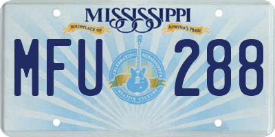 MS license plate MFU288