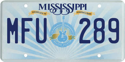 MS license plate MFU289