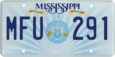 MS license plate MFU291