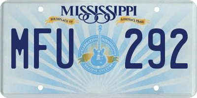 MS license plate MFU292