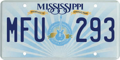 MS license plate MFU293