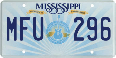 MS license plate MFU296