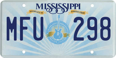 MS license plate MFU298