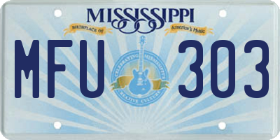 MS license plate MFU303