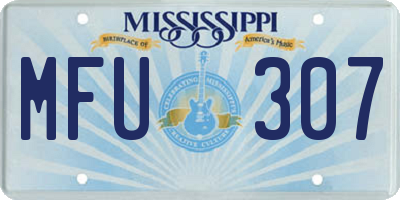 MS license plate MFU307