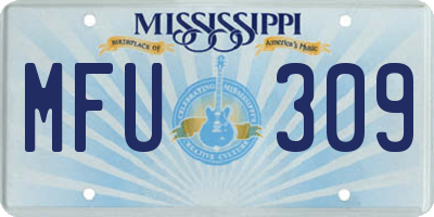 MS license plate MFU309