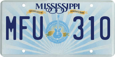 MS license plate MFU310