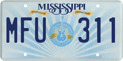 MS license plate MFU311