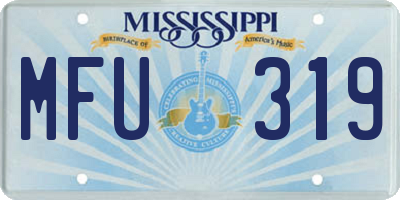 MS license plate MFU319