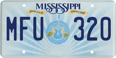 MS license plate MFU320