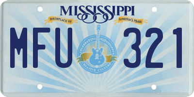 MS license plate MFU321