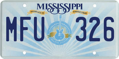 MS license plate MFU326