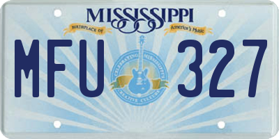 MS license plate MFU327