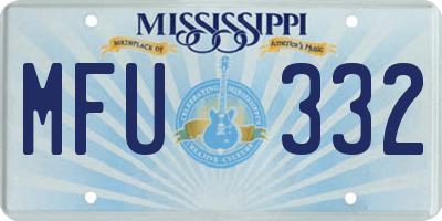 MS license plate MFU332